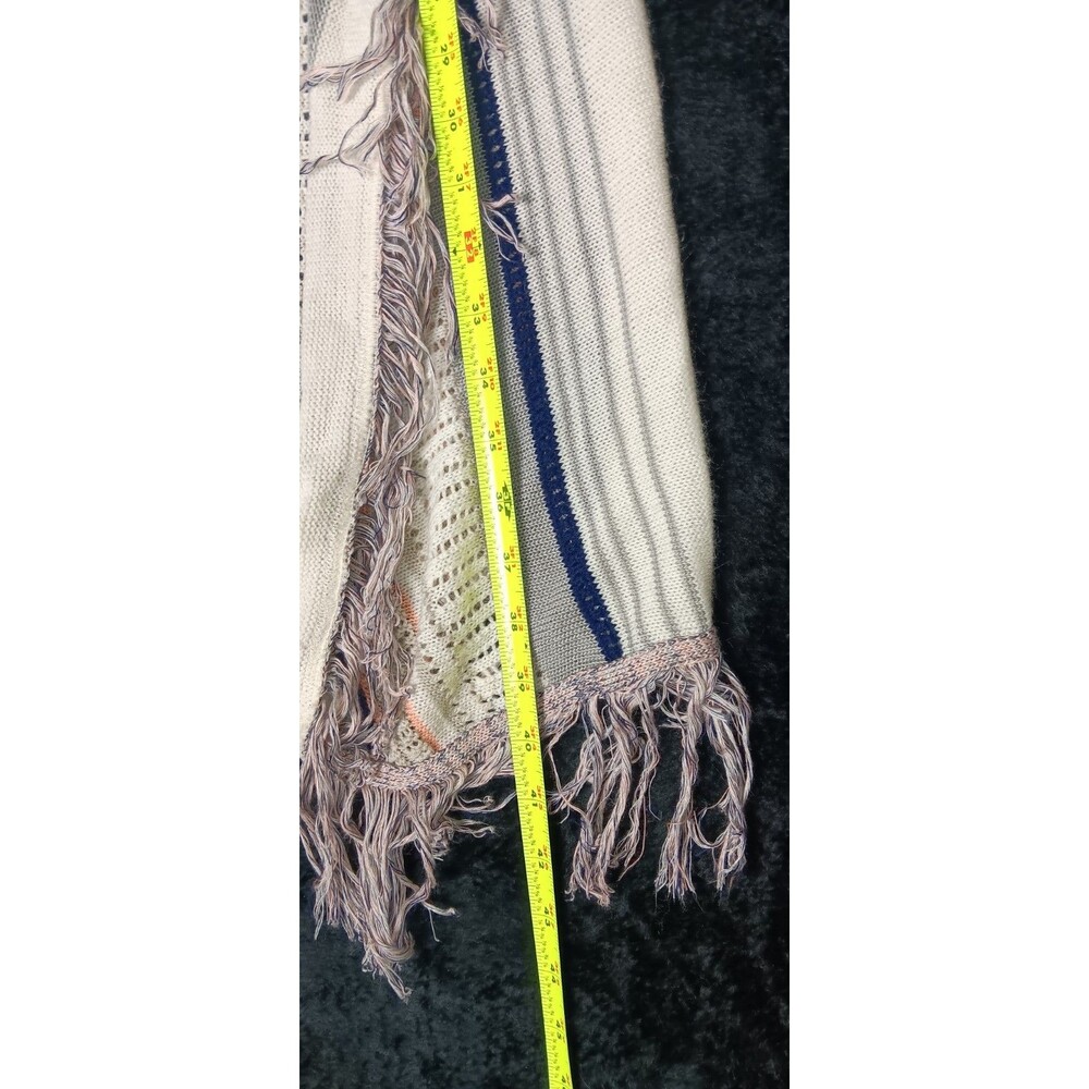 Altard State Open Fron Waterfall Cardigan Kimono Duster S Striped Tasseled Boho - Picture 8 of 10